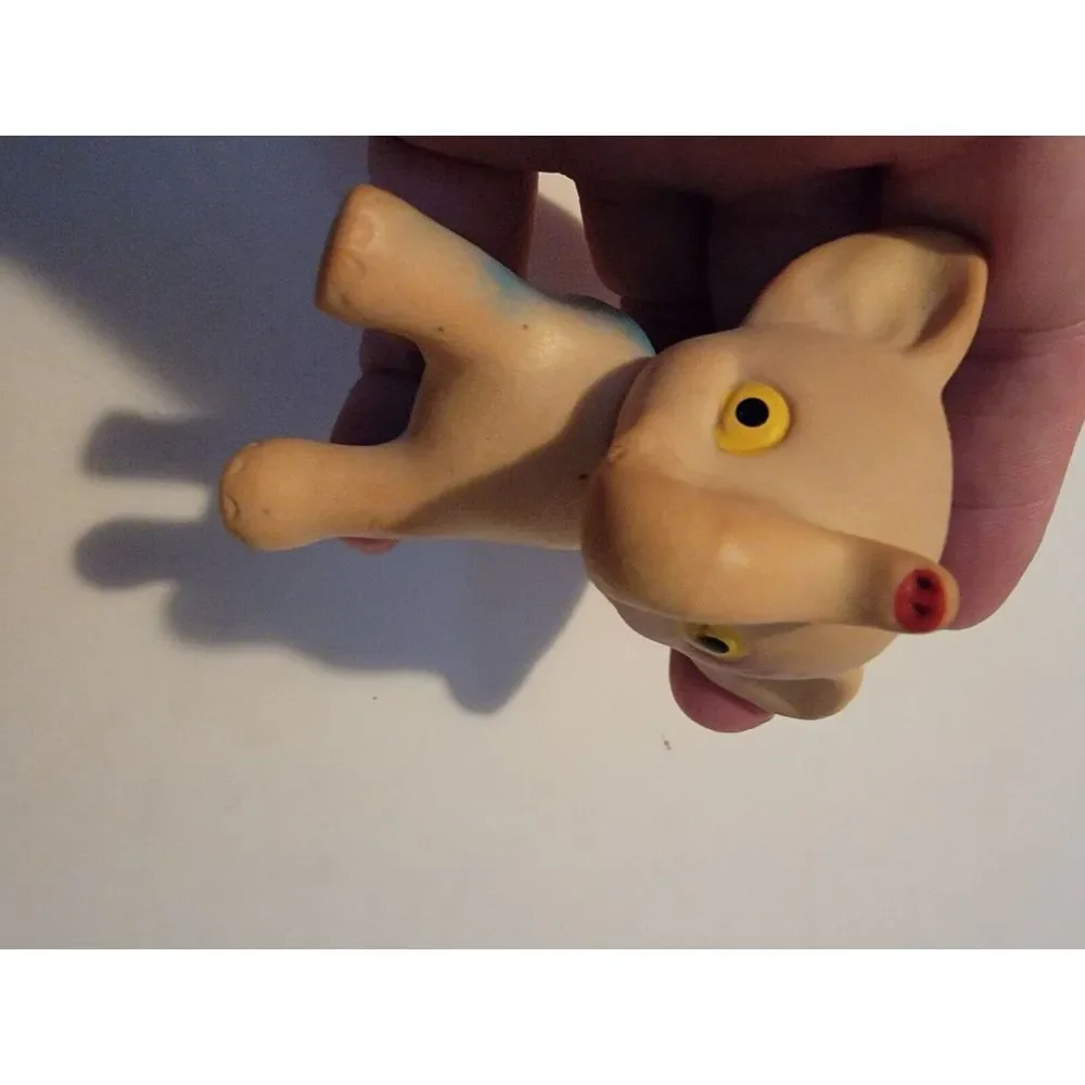 Vintage Blue Elephant Vinyl Rubber Squeaky Toy Vtg‎ Retro Rare